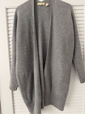 Inhabit Gray Open-Front Cozy Cardigan Sweater